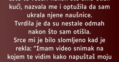 “Moja svekrva je uvijek mislila da nisam dovoljno dobra za njenog sina jer radim kao konobarica…”